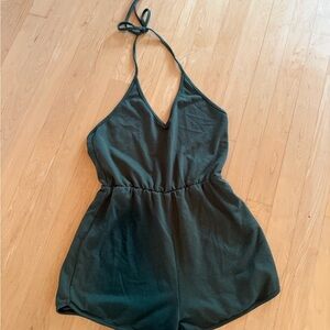 SHEIN Dark Green Halter Jumpsuit